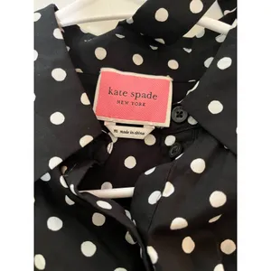 Kate Spade Harmony Dot Lake Dress M Black‎ Cotton Puff Sleeve Mini Retro Chic thumbnail 9