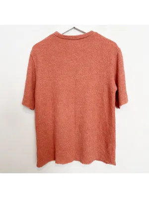 Zara Shirt Size Small Grey Ribbed Crewneck Textured Raw‎ Hem Downtown Indie thumbnail 8