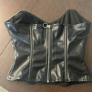 Edge faux leather tube top and skirt thumbnail 2