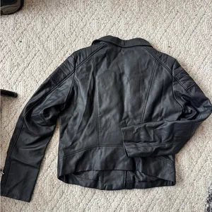 Shinestar Black Faux Leather Biker Jacket thumbnail 3