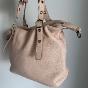 Lucky Brand Genuine Leather Bag With Silver Hardware Tan Beige thumbnail 3