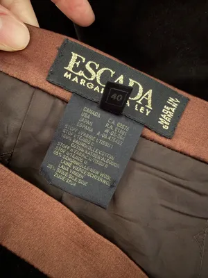 ESCADA Velour Wool Brown Pencil Knee Length Skirt Sz 40 thumbnail 4