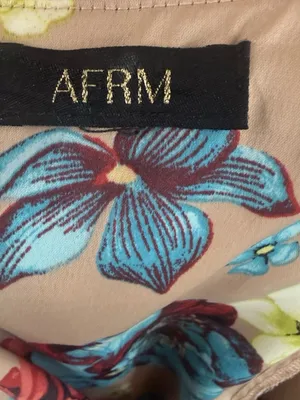 AFRM Anita Babydoll Mini Dress in Aqua Bouquet Sz Small Floral Boho Cottagecore thumbnail 10