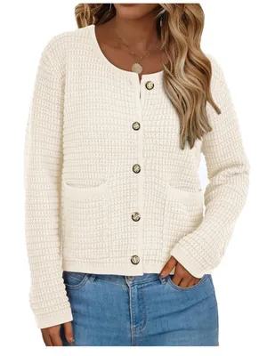 PRETTYGARDEN Women Knit Cardigan Sweaters Fall Fashion Long Sleeve XS thumbnail 2