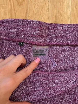 Gymshark Slounge High Rise Leggings Pants Purple White Marled Drawstring Sz M thumbnail 3