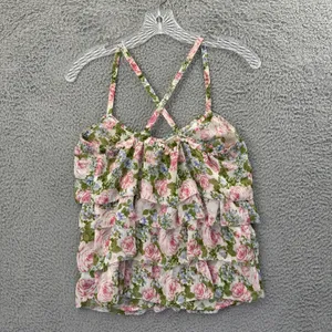 Y2K Abercrombie & Fitch Tiered Floral Cami Babydoll‎ Top Cottagecore Women's XS thumbnail 3