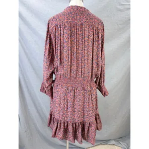 Rebecca Minkoff Floral Peasant Dress XXL Boho Smocked Tiered Mini -‎ AS IS thumbnail 6