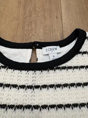 🌟 J. Crew 🌟 Sleeveless Striped Crochet Mini Dress Sz S thumbnail 5