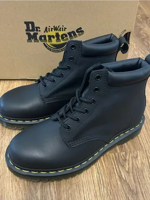 DR MARTENS black leather lace up ankle boots booties shoes women’s 8 new thumbnail 2