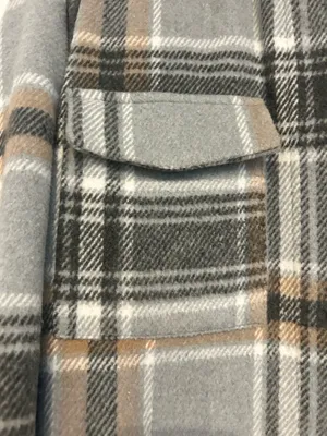 Plaid long jacket Gray Size M thumbnail 2