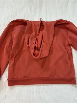 SheIn Rust Red Women's Hooded Pullover Sweatshirt thumbnail 2