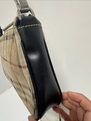 Burberry Suede Nova Check Vintage Shoulder Bag Leather Luxury Classy thumbnail 4