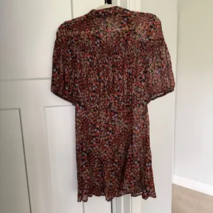 Free People Bonnie Mini Dress Floral short‎ sleeve buttons sheer thumbnail 6