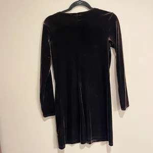 VTG Y2K Velvet Dress‎ Long Sleeve Mini Brown My Michelle Small Goblincore Fairy thumbnail 2