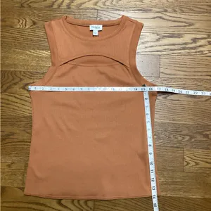 Terea Ava Ribbed Cut out tank Terracotta Size Large thumbnail 12