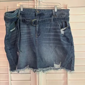 KanCan Denim Belted Mini Skirt Size‎ 24 thumbnail 1