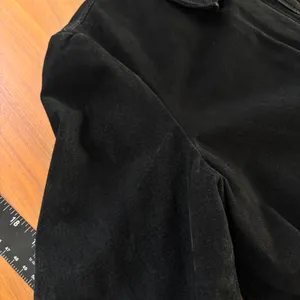 Vintage 90s Distressed Black Suede Leather Bomber Jacket Quilted Lining No Size thumbnail 12