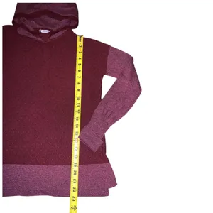 Smartwool Hoodie Colorblock Women S Burgundy Merino Wool Blend Pullover Gorpcore thumbnail 4