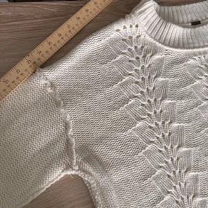 Free People XL Bell Song Sweater Ivory Boxy Fit Relaxed Rib Thick Crew Neck thumbnail 9