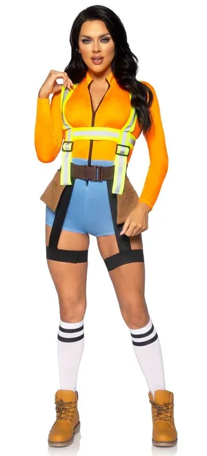 NEW Nailed It Sexy Construction Worker Cosplay Halloween Costume Size Large thumbnail 1