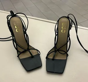 EGO Black Strappy Women's Heels size 5 thumbnail 1
