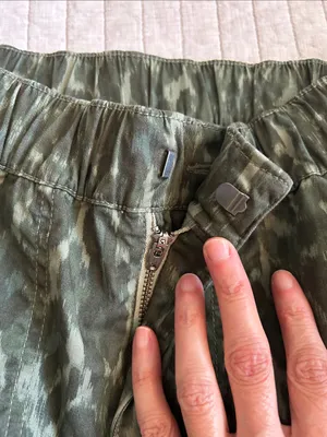 Gap green leopard print khaki cotton, easy wide leg pants XS thumbnail 4
