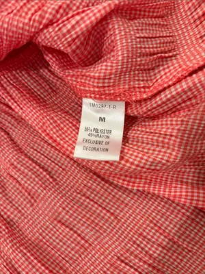New With Tags THML Smocked Gingham Top Sz M thumbnail 8