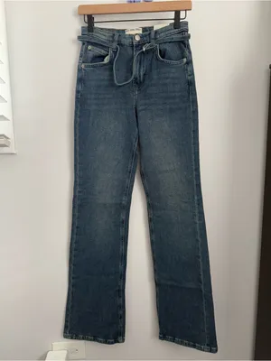 Free People 26 NEW Sabine Slim Straight Jeans Hibernate Stone Wash Rodeo Western thumbnail 2