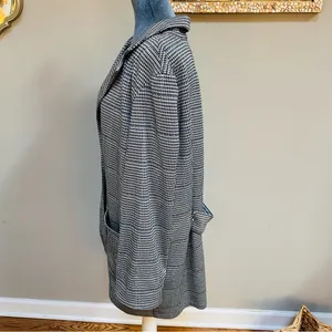 Sanctuary Anthropologie Blazer Womens XL Long Jacket Pockets Houndstooth Button thumbnail 6