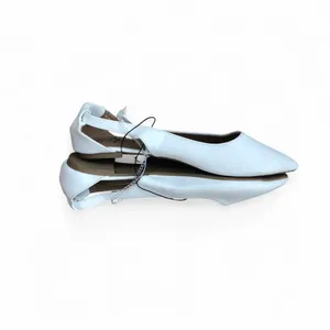 White faux leather pointed toe ballet ballerina coquette preppy academia flats Shoes Sz 7.5 thumbnail 2