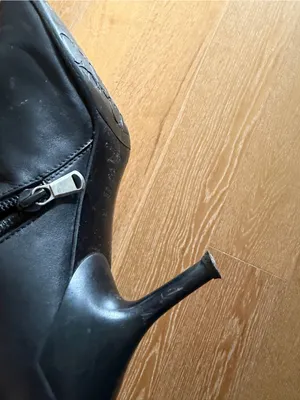Casadei Black Pointed Toe Stiletto Ankle Boot with Grommet Lace Detail used thumbnail 8