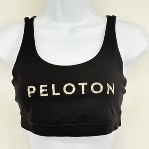 Lululemon‎ Peloton Energy Bra Women 8/M Black Strappy Camo Logo Sports Bra Top thumbnail 1