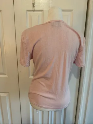 Tuckernuck Pointelle Bridgette Tee Baby Pink Size Medium thumbnail 3