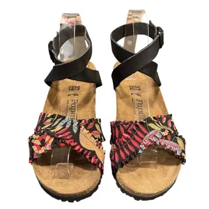 Papillio by Birkenstock Lola Wedge Sandal Size 37 Floral Ankle Strap Leather NEW thumbnail 6