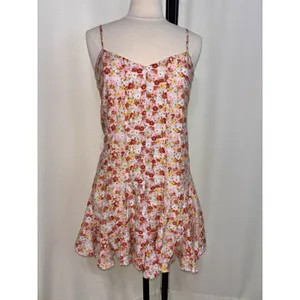 Lulus Babydoll Y2K Mini Dress Roses Floral Hippie Boho Cottage Sundress Medium thumbnail 11