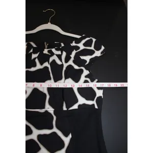 Karen Millen Dress Women 10 Black Giraffe Print Great Sheath Cap Sleeve Cotton thumbnail 6