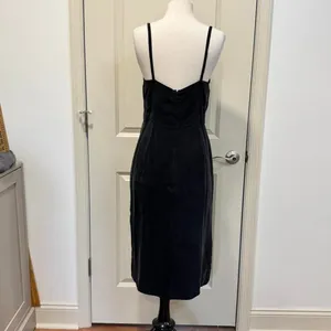 J Crew Silk Midi Dress Sm 6 Minimalist Double Breast Button Layer Capsule Luxury thumbnail 6