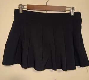 Edikted Black Pleated Tennis Skort Mini Skirt with Built-in Shorts M Goth Preppy thumbnail 1