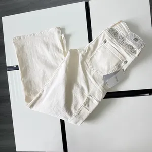 NWT Miss Me Low-Rise Cargo Wide Leg Jeans - Off White Angel Wings ✨ Size 27x30 thumbnail 12