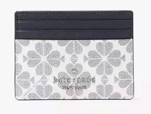 Kate Spade Spade Flower Small Slim Card Holder in Navy Multi thumbnail 1