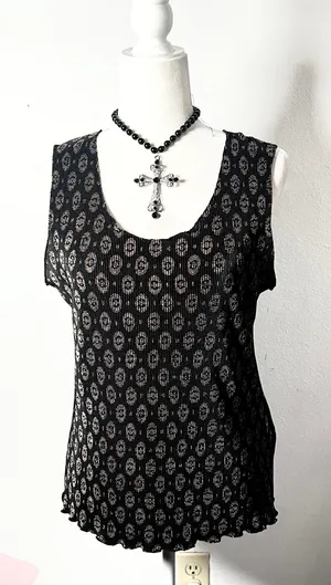 Y2K Vtg Whimsigoth Tank‎ Top Sz XL Indie Sleaze Gothic thumbnail 1