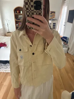 Light Yellow Utility Jacket with Chest Pockets thumbnail 2