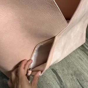 ULTA Beauty Pink/Blush Faux Leather Suede Very Large Tote Bag/Shoulder Purse thumbnail 2