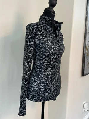 NWT Nike Pro Dri-FIT Polka Dot Half-Zip Top XS thumbnail 3