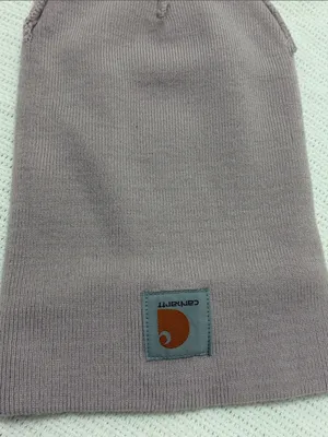 Carhartt Lavender Knit Beanie with Orange Logo Patch women’s thumbnail 4