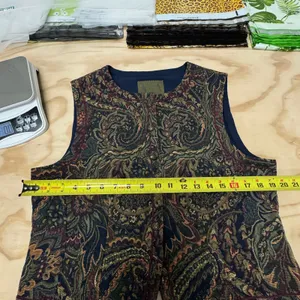 Vintage Spirits in the Pine Women's Tapestry Boho Paisley Button Vest‎ Large thumbnail 10