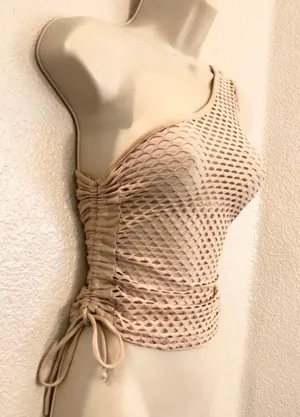 Double Zero NWOT Sexy  stretchy mesh top w/ adjustable sides. thumbnail 4