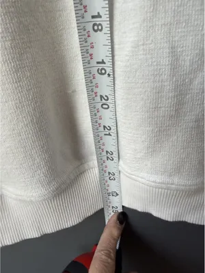Aerie Cream Zip-Up Sweatshirt Medium thumbnail 7