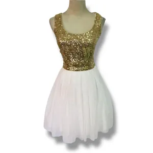Windsor gold sequined tulle cocktail dress size 7 / 8 thumbnail 3