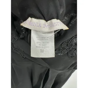 California Dynasty Vintage Black Sheer Embroidered Sequin Slip‎ Nightie Medium thumbnail 6